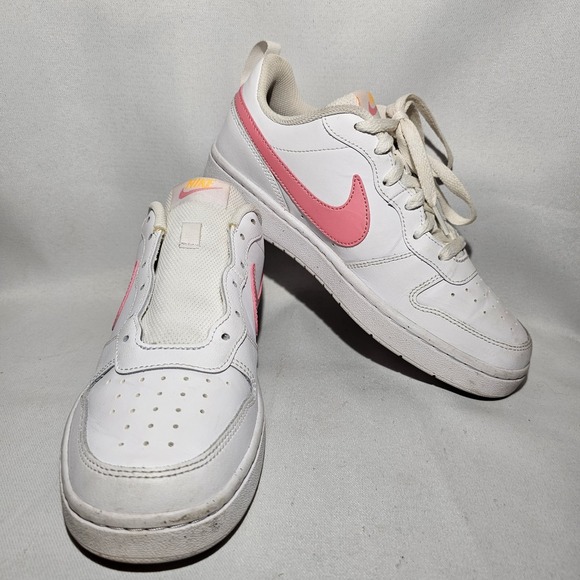 Nike Court Borough Low 2 (GS) Shoes 6Y Womens 7.5‎ White Coral BQ5448-124 Youth - Picture 1 of 9